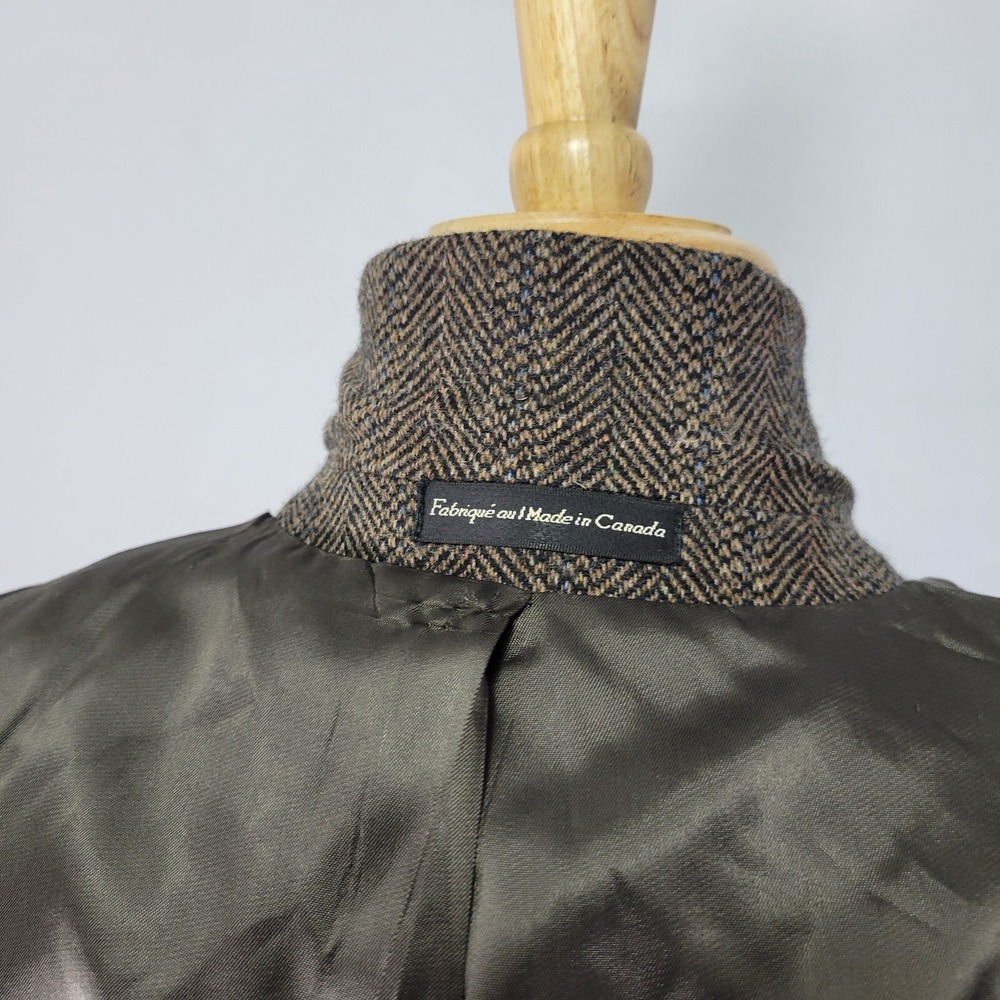 Cricketeer Men's Tweed Sport Coat Blazer Two Button Brown Herringbone Wool 46R - Picture 10 of 14